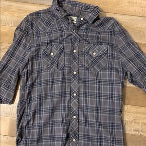AllSaints half sleeve plaid button up.